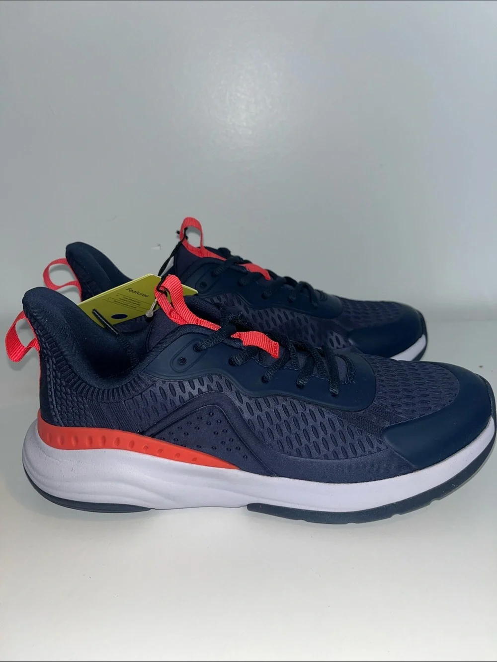 All In Motion Kids Youth Sz 5 Avery Performance Sneaker Lace Up Navy Coral